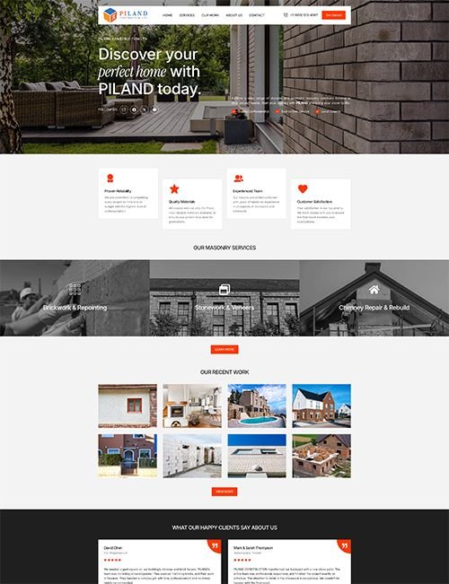 Piland Construction firması için “Web Site Tasarımı & Geliştirme” projesi